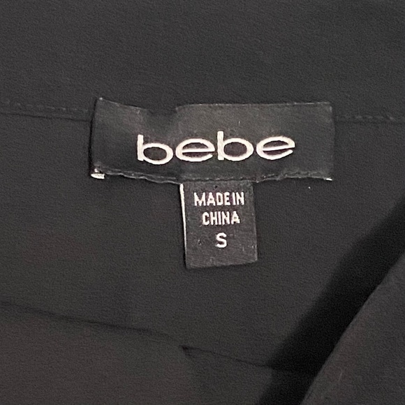 NWOT BEBE Colorblock Black White Fine Micro Pleat A-line Skater Mini Skirt Sz S - Picture 6 of 9